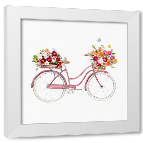 Spring Bike I White Modern Wood Framed Art Print by Swatland, Sally