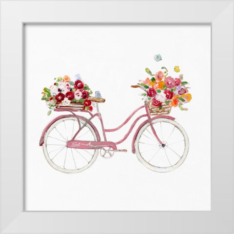 Spring Bike I White Modern Wood Framed Art Print by Swatland, Sally