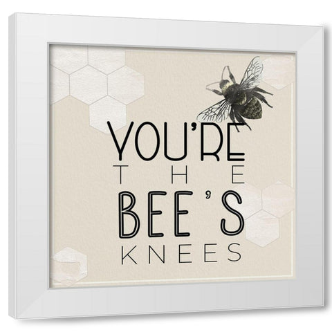 Bees Knees White Modern Wood Framed Art Print by Santiago, Daniela
