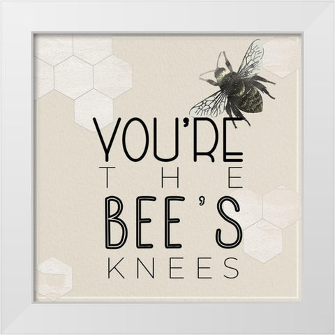Bees Knees White Modern Wood Framed Art Print by Santiago, Daniela