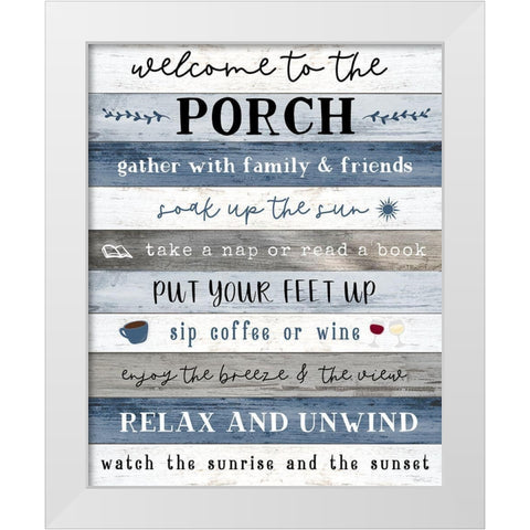 Porch Rules White Modern Wood Framed Art Print by Carpentieri, Natalie