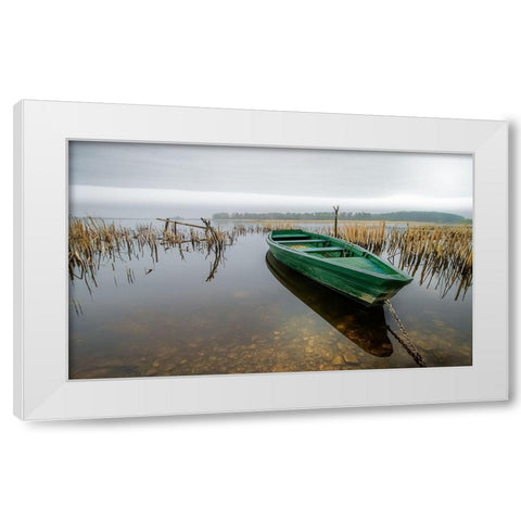 Green One White Modern Wood Framed Art Print by Calascibetta, Mike