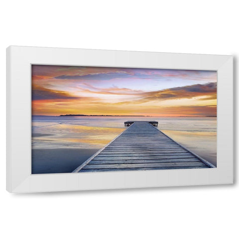 Evening Rhythm White Modern Wood Framed Art Print by Calascibetta, Mike