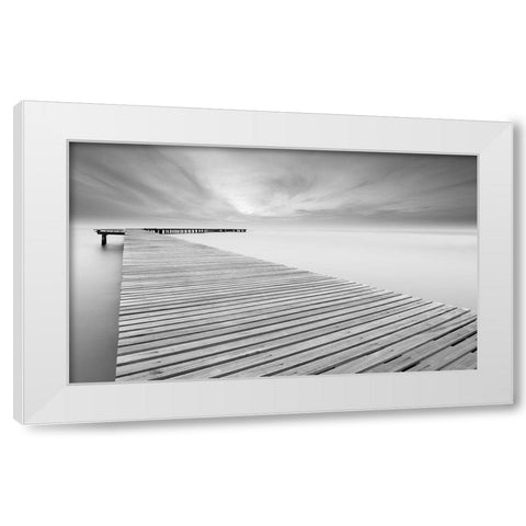 Touch White Modern Wood Framed Art Print by Calascibetta, Mike