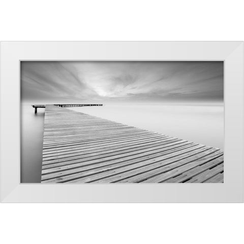 Touch White Modern Wood Framed Art Print by Calascibetta, Mike