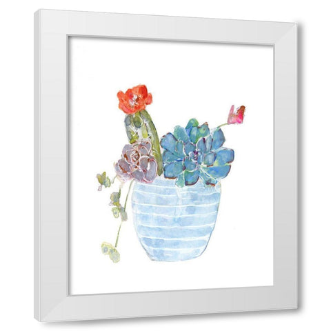 Cactus and Succulent Blooms I White Modern Wood Framed Art Print by Swatland, Sally