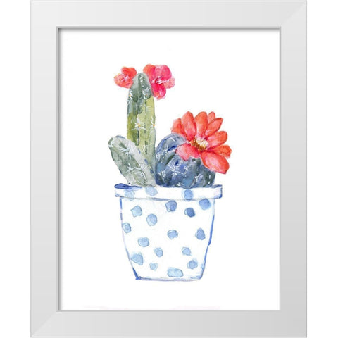 Cactus and Succulent Blooms II White Modern Wood Framed Art Print by Swatland, Sally