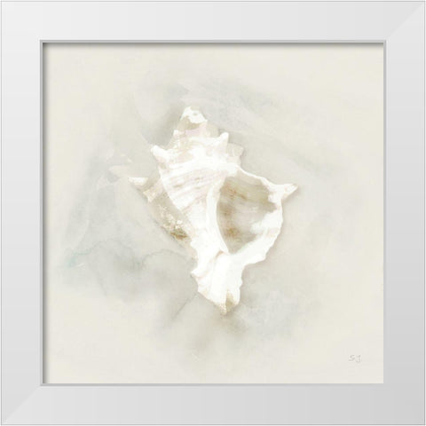Soft Sand and Shell I White Modern Wood Framed Art Print by Jill, Susan