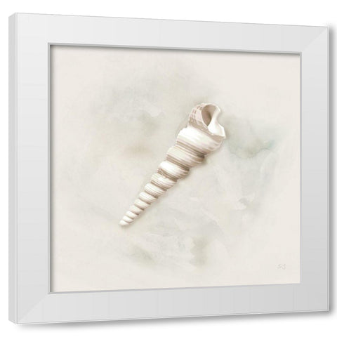 Soft Sand and Shell III White Modern Wood Framed Art Print by Jill, Susan