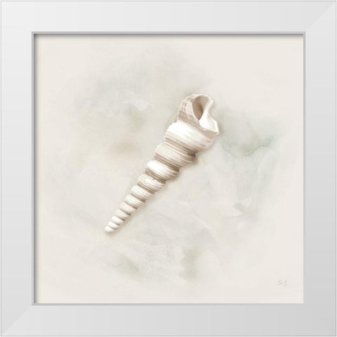 Soft Sand and Shell III White Modern Wood Framed Art Print by Jill, Susan