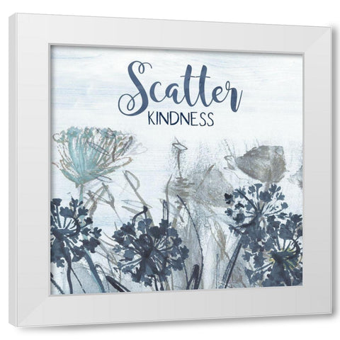 Scatter Kindness White Modern Wood Framed Art Print by Jill, Susan