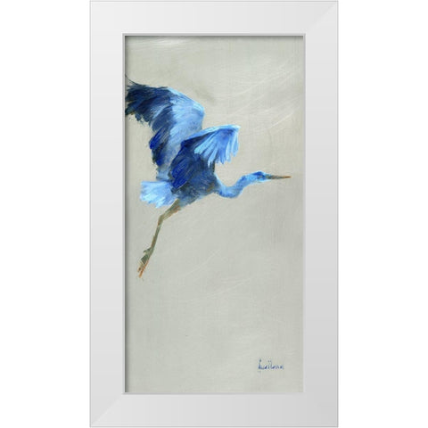 Blue Heron I White Modern Wood Framed Art Print by Swatland, Katie