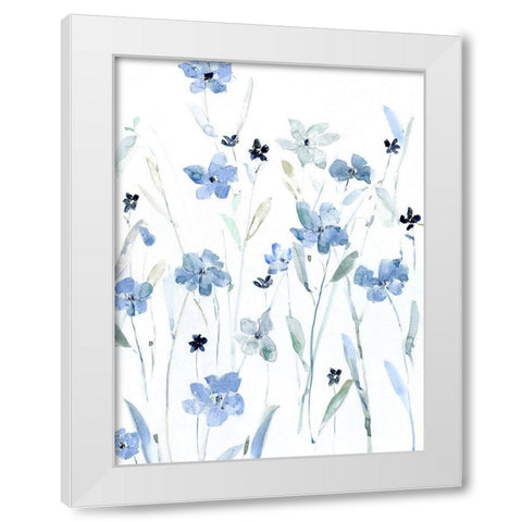 Indigo Garden Party II White Modern Wood Framed Art Print by Swatland, Sally