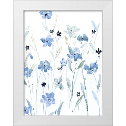 Indigo Garden Party II White Modern Wood Framed Art Print by Swatland, Sally