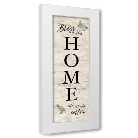 Bless All Who Enter White Modern Wood Framed Art Print by Murray, Amanda