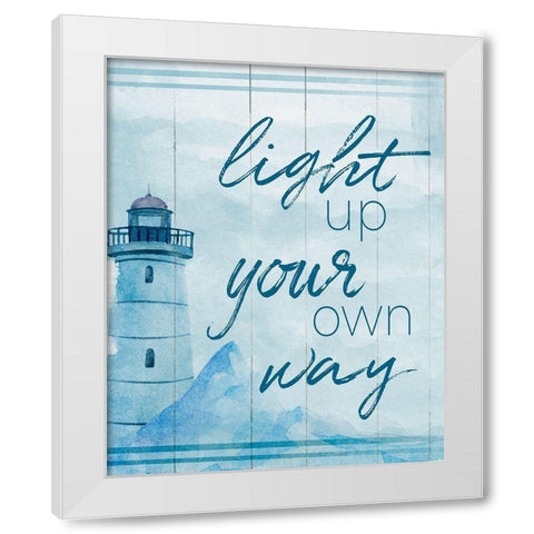 Light Up White Modern Wood Framed Art Print by Santiago, Daniela