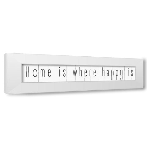 Home Is White Modern Wood Framed Art Print by CAD Designs