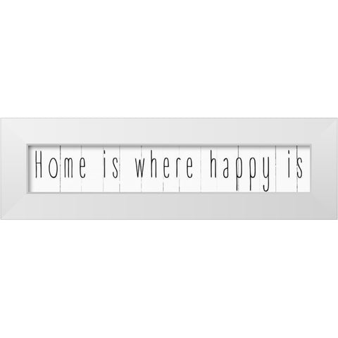Home Is White Modern Wood Framed Art Print by CAD Designs