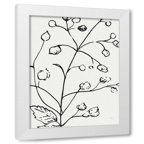 Botanical Sketch I White Modern Wood Framed Art Print by Jill, Susan