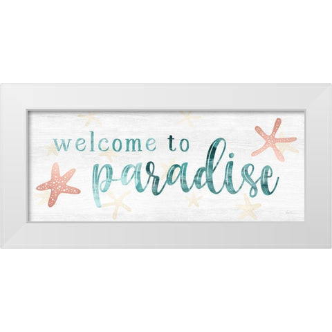 Welcome to Paradise White Modern Wood Framed Art Print by Carpentieri, Natalie