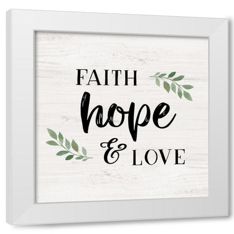 Hope and Love White Modern Wood Framed Art Print by Carpentieri, Natalie