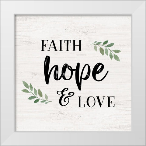 Hope and Love White Modern Wood Framed Art Print by Carpentieri, Natalie