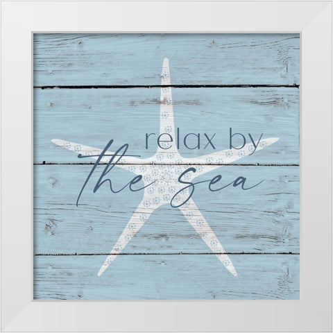 Relax By the Sea White Modern Wood Framed Art Print by Jill, Susan