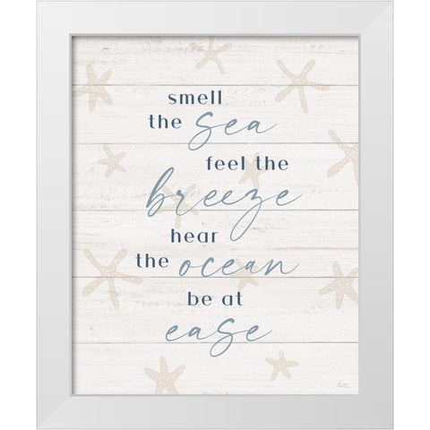 Be at Ease White Modern Wood Framed Art Print by Carpentieri, Natalie
