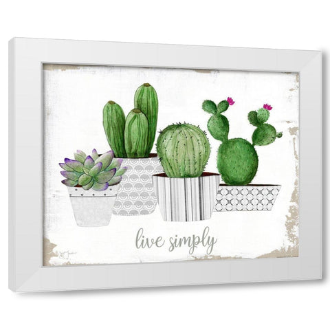 Live Simply White Modern Wood Framed Art Print by Tava Studios