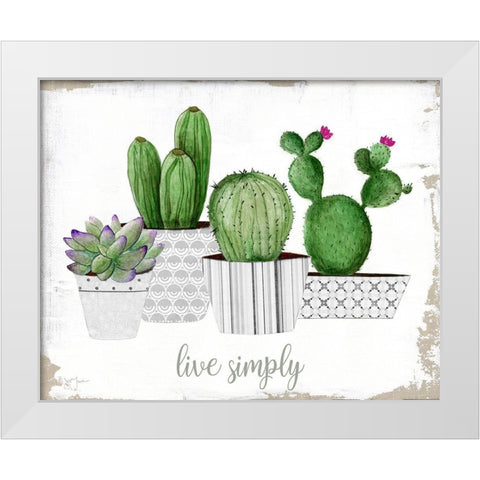 Live Simply White Modern Wood Framed Art Print by Tava Studios