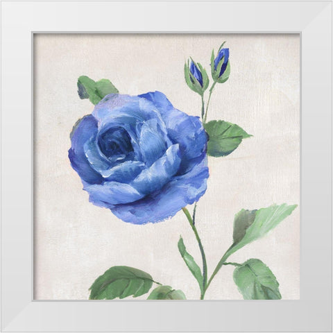 Blue Grandiflora I White Modern Wood Framed Art Print by Nan