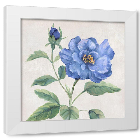 Blue Grandiflora II White Modern Wood Framed Art Print by Nan