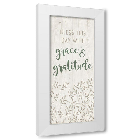 Grace and Gratitude White Modern Wood Framed Art Print by Murray, Amanda