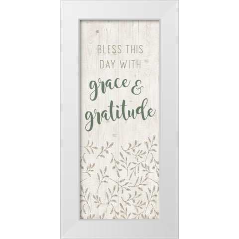 Grace and Gratitude White Modern Wood Framed Art Print by Murray, Amanda