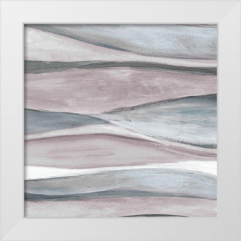 Wave Length White Modern Wood Framed Art Print by Nan