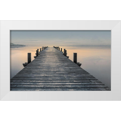 Sun Down White Modern Wood Framed Art Print by Calascibetta, Mike