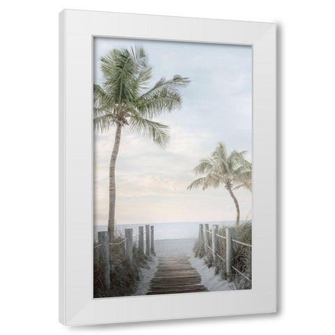 Palm Walk White Modern Wood Framed Art Print by Calascibetta, Mike