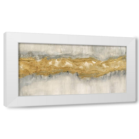 Golden Stream White Modern Wood Framed Art Print by Jill, Susan