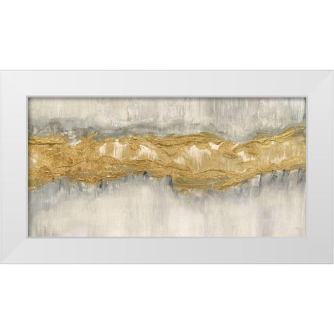 Golden Stream White Modern Wood Framed Art Print by Jill, Susan