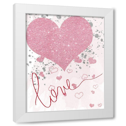 Sparkling Love White Modern Wood Framed Art Print by Santiago, Daniela
