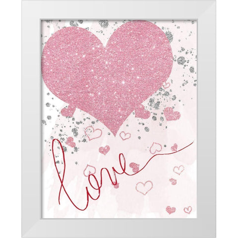 Sparkling Love White Modern Wood Framed Art Print by Santiago, Daniela