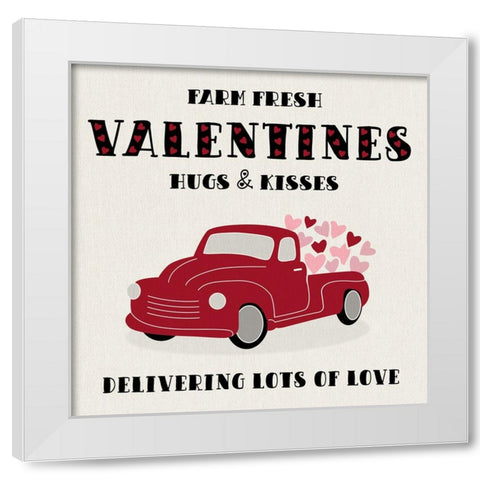 Farm Fresh Valentines White Modern Wood Framed Art Print by CAD Designs