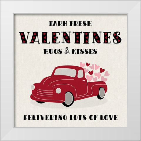 Farm Fresh Valentines White Modern Wood Framed Art Print by CAD Designs