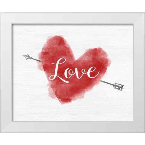 Valentine Love White Modern Wood Framed Art Print by CAD Designs