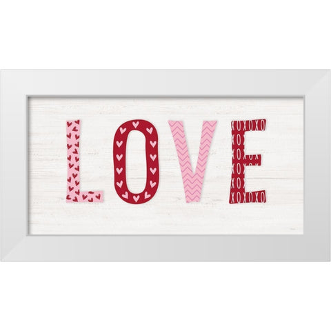 Patterned Love White Modern Wood Framed Art Print by Carpentieri, Natalie