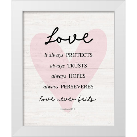 Love Always White Modern Wood Framed Art Print by Carpentieri, Natalie