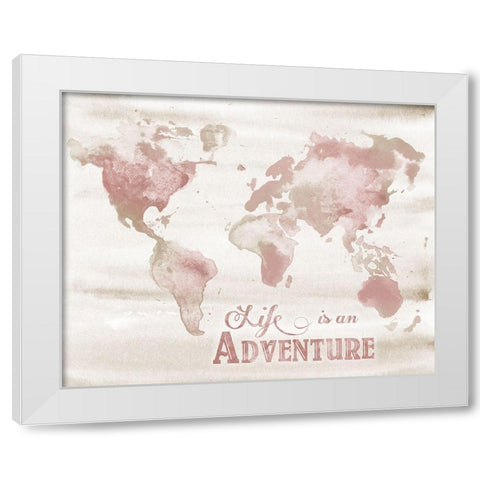 Adventure Map White Modern Wood Framed Art Print by Knutsen, Conrad