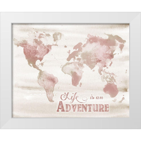 Adventure Map White Modern Wood Framed Art Print by Knutsen, Conrad