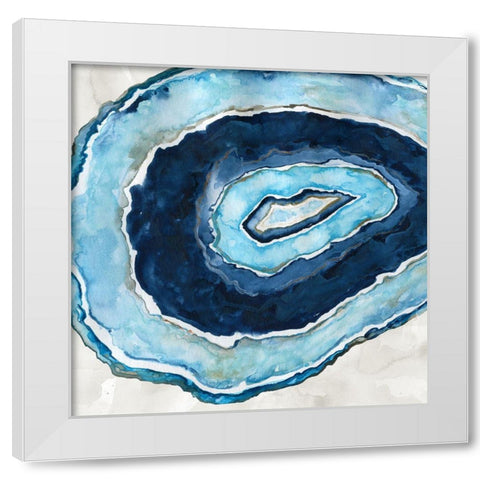Navy Agate II White Modern Wood Framed Art Print by Robinson, Carol
