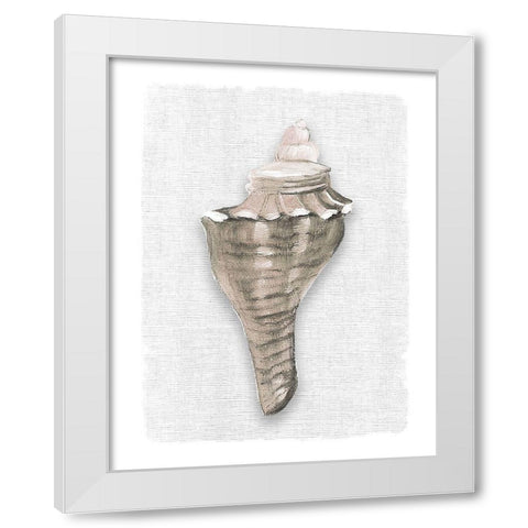 Sea Front Shell I White Modern Wood Framed Art Print by Robinson, Carol